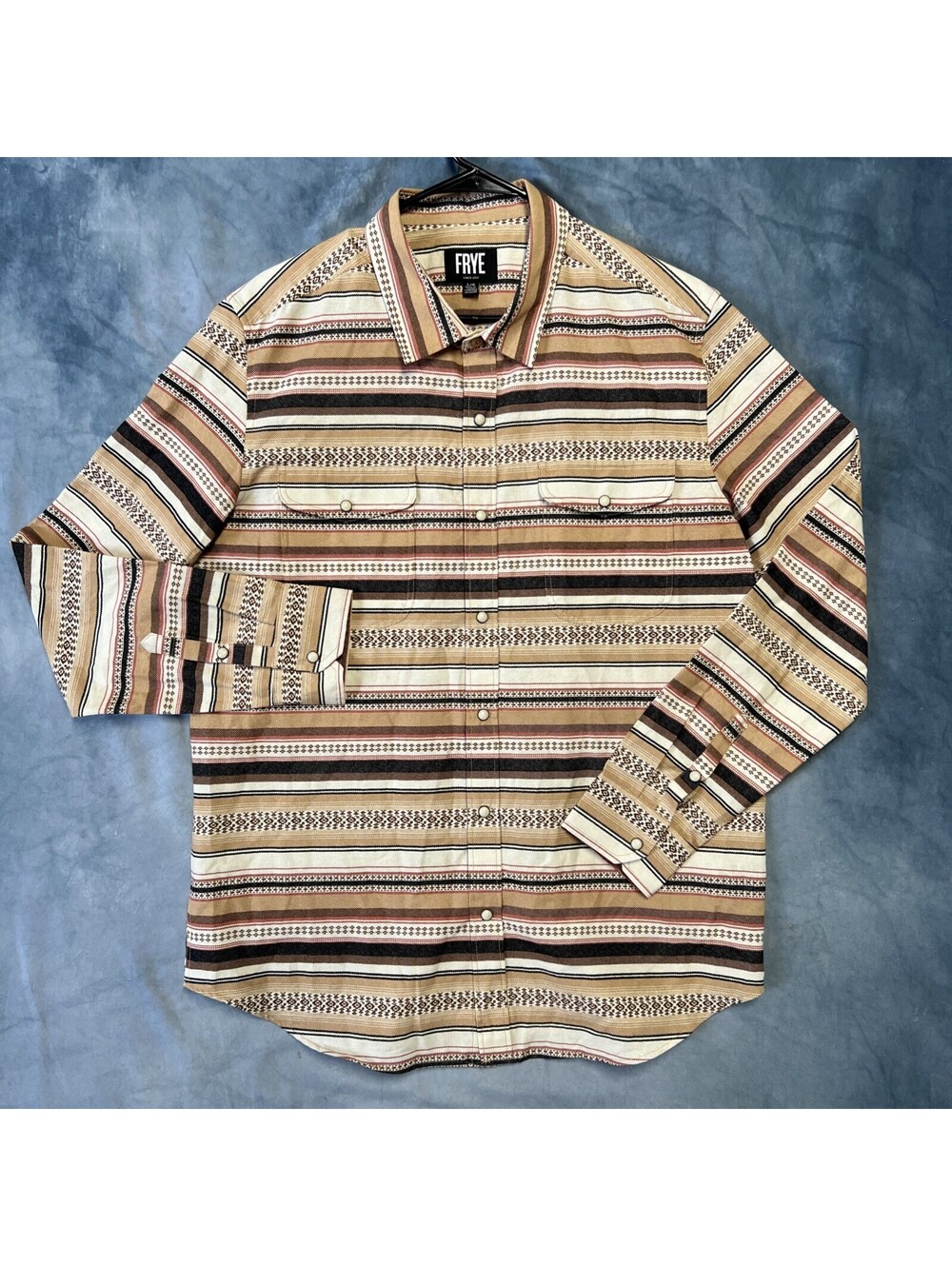 Frye & Co Southwestern Aztec Print Pearl Snap Mens L/G Button Down- 1247-2J